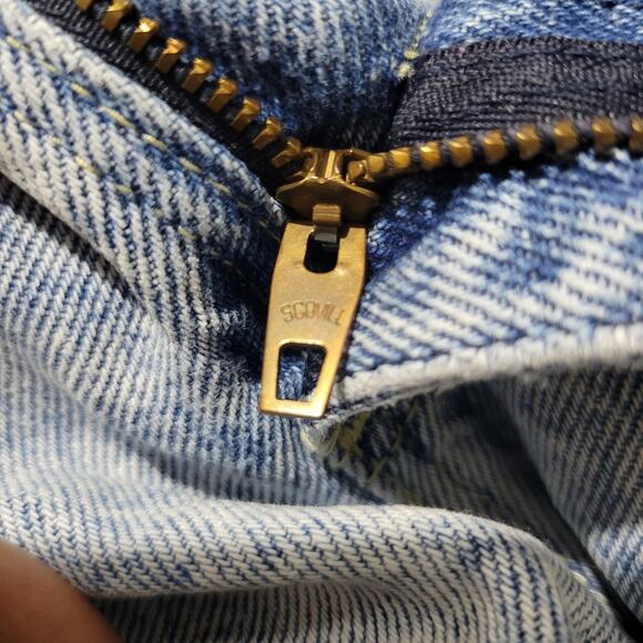 Vintage Stonewashed Jeans Blue Light Wash Denim Yoked Pleated Bareback Size 6 - Picture 10 of 16